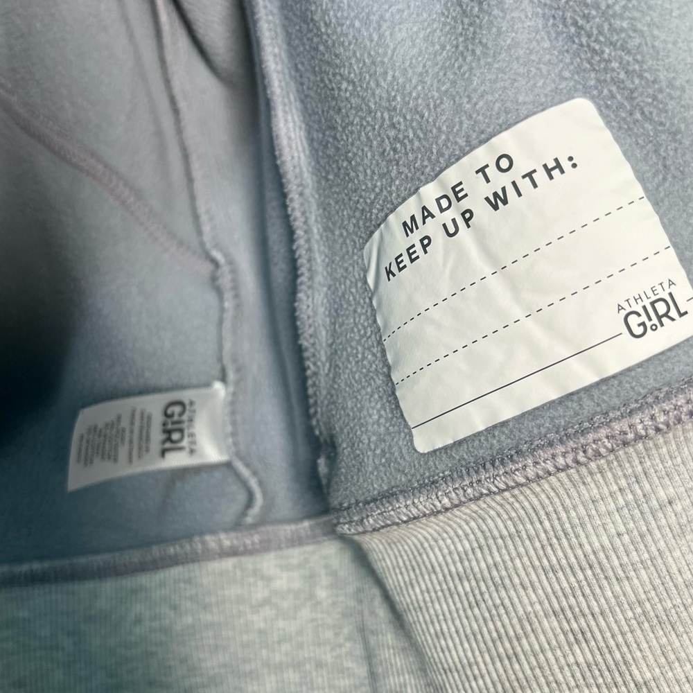 Athleta Girl Large 12 Gray Camo‎ Full Zip Up Hoodie with Thumb Holes - Picture 4 of 9